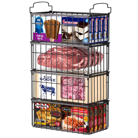 MSERCUOR freezer organizer bins in deep chest design for easy meal prep and visibility.