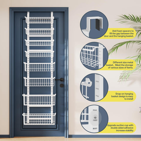 MSERCUOR baskets hanging with side hooks for extra items