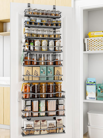 MSERCUOR 9-tier over-door organizer front view for pantry items
