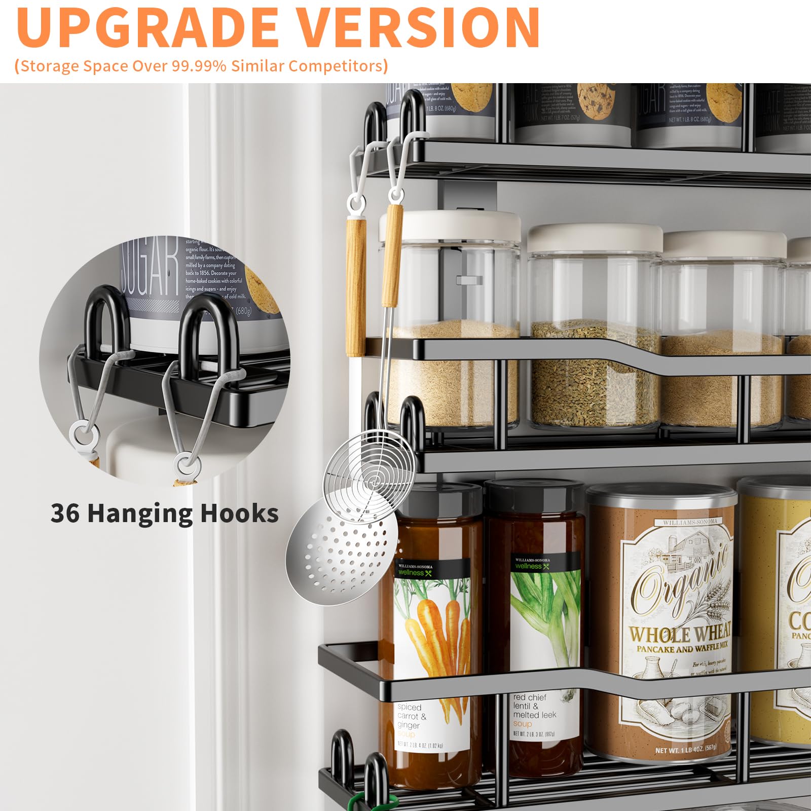 MSERCUOR 9-tier spice rack close-up showing coating