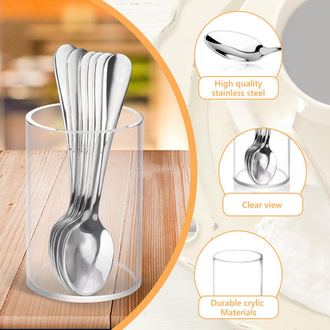MSHUNKEJI acrylic cylinder holder displaying spoons neatly