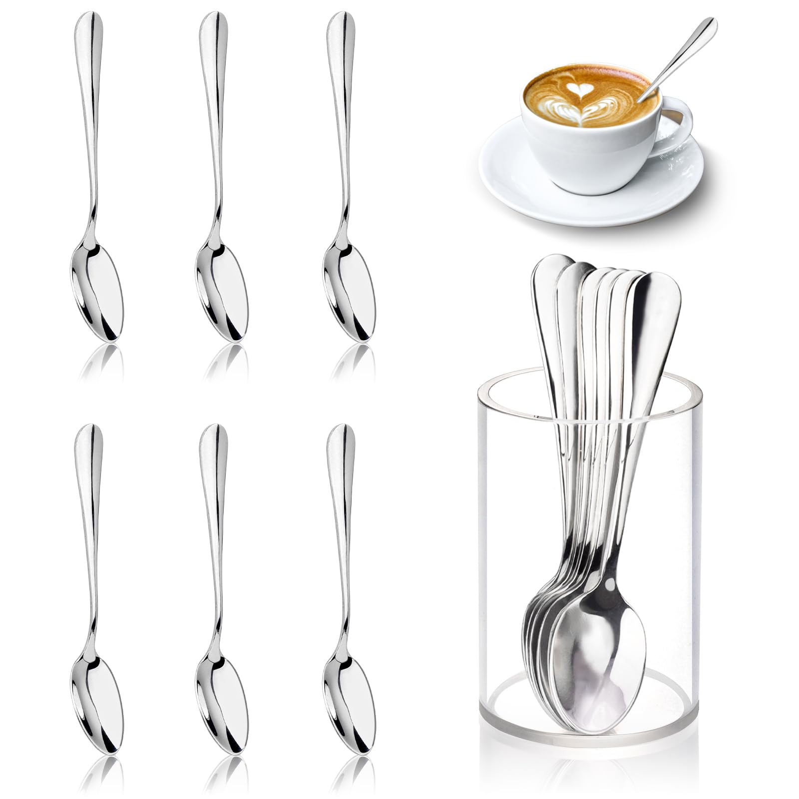 MSHUNKEJI demitasse spoons with holder for stylish service