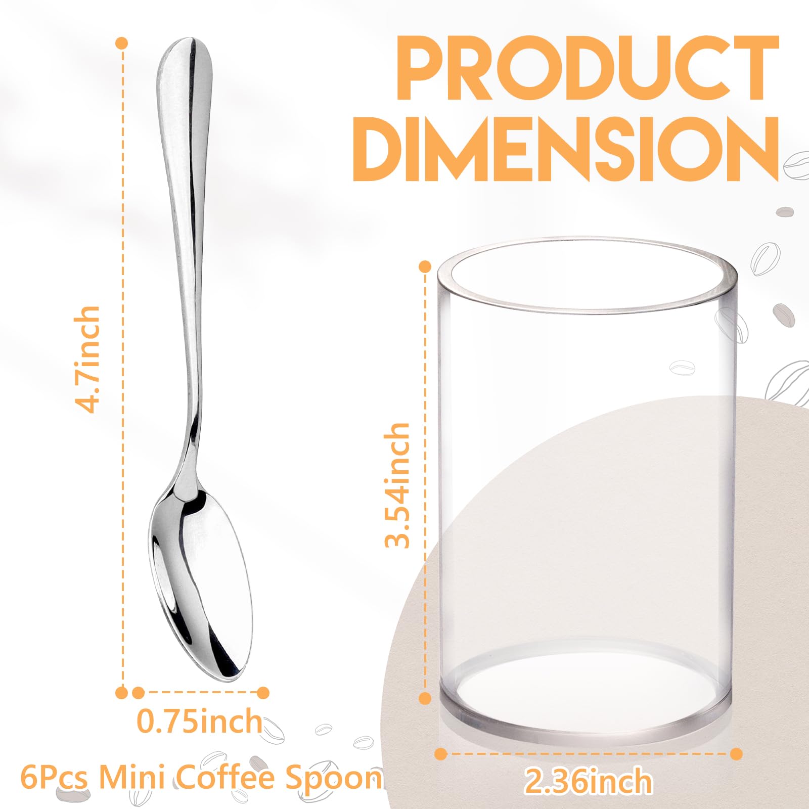 MSHUNKEJI stainless steel mini spoons with acrylic cylinder holder