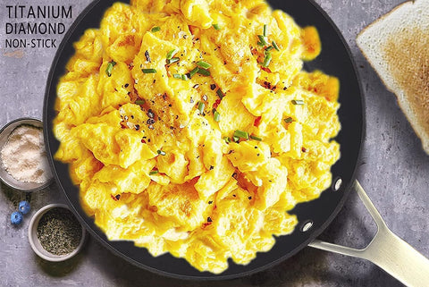 MsMk pan on stove demonstrates even heating and quick searing