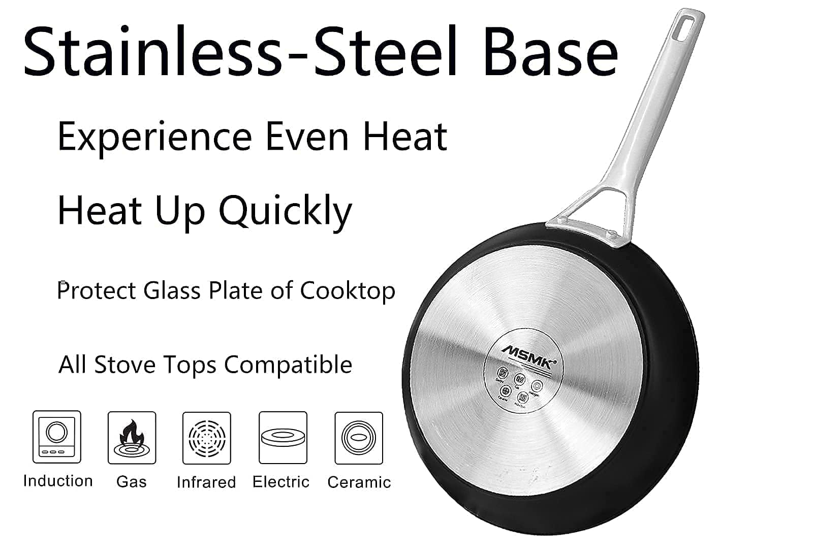 MsMk lid with tempered glass for easy monitoring while cooking