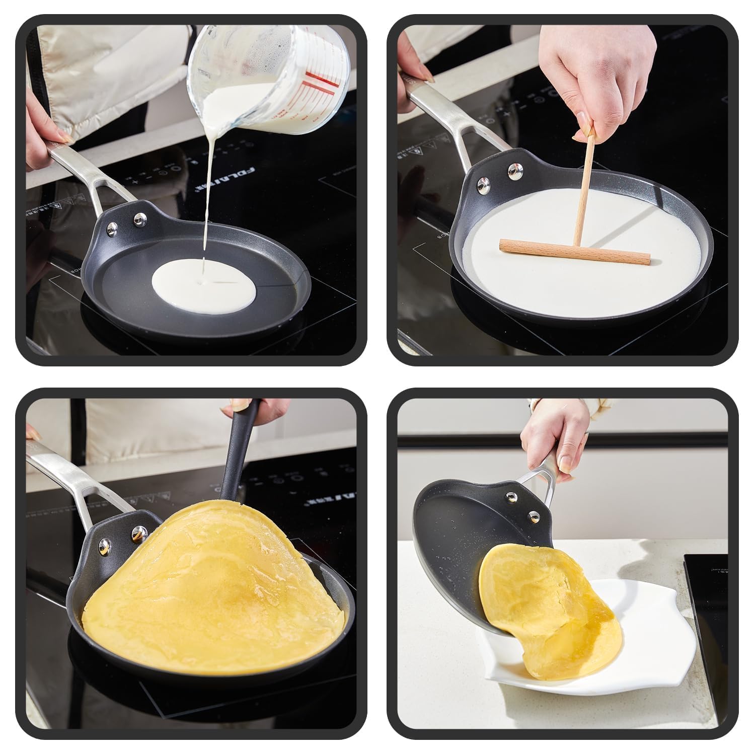 MsMk oven-safe crepe pan up to 700°F for finishing