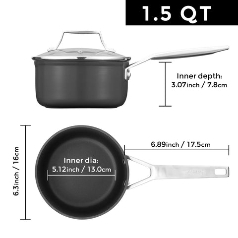 MsMk induction-compatible bottom delivers fast, even heat across cooktops.