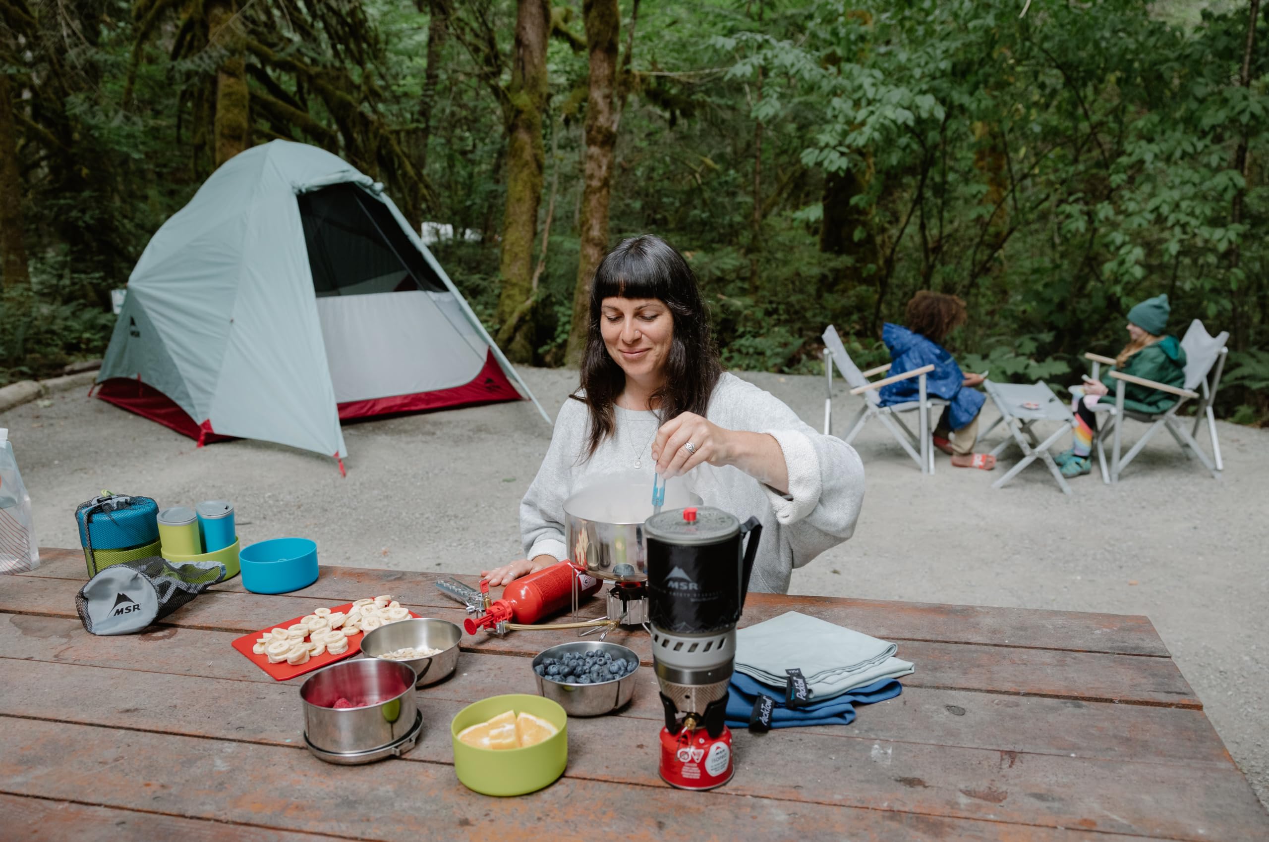 MSR Alpine bowl in a camping scene ready for trail meals