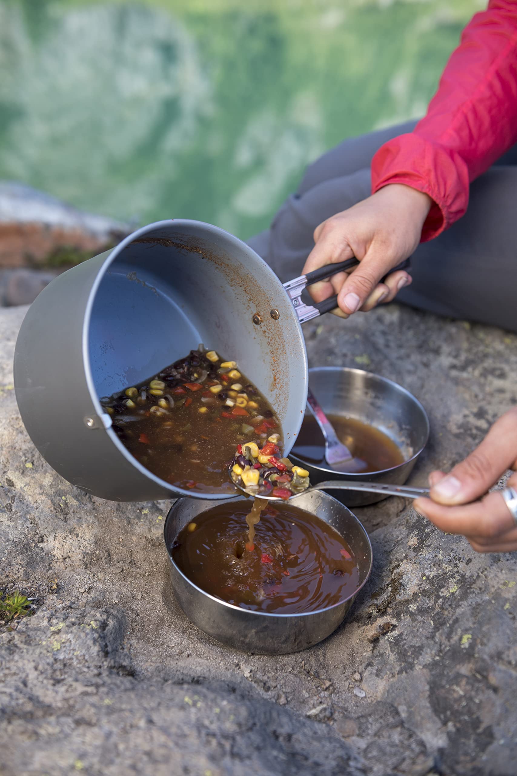 MSR Alpine bowl inside Alpine 2 Pot Set for a two-person meal kit