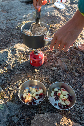 MSR Alpine bowl nested with another to show compact storage