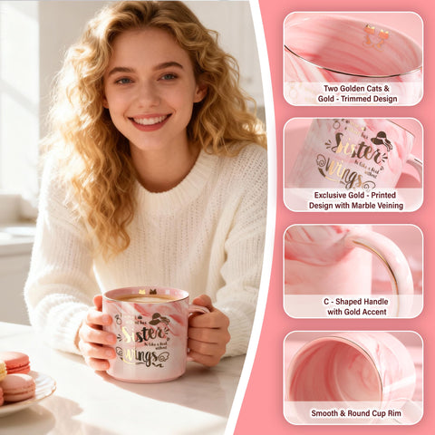 12-ounce Msushsi mug in use for coffee or tea.