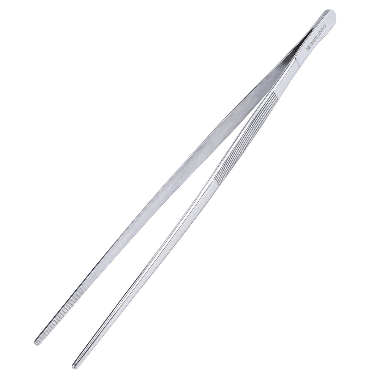 MSY BIGSUNNY 12-inch tweezers tip close-up for precise handling of delicate foods.