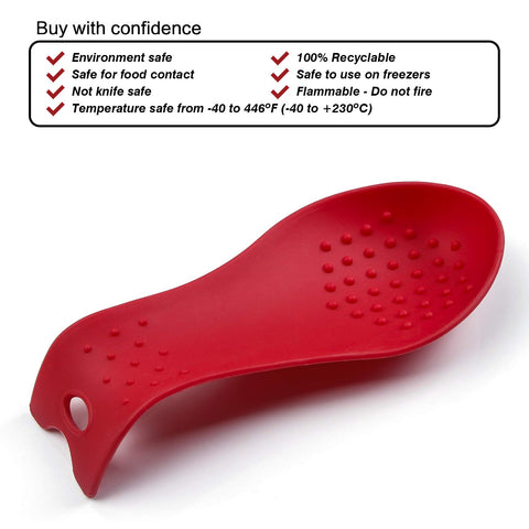 MSY BIGSUNNY spoon rest red-orange image with hanging hole for storage