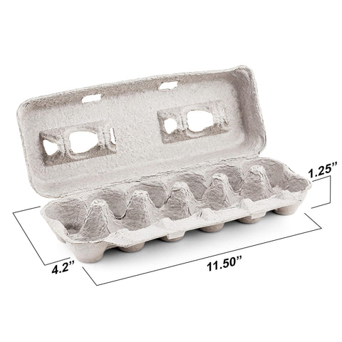 MT Products blank natural pulp egg carton close-up, highlighting thick humidity-absorbing pulp material.