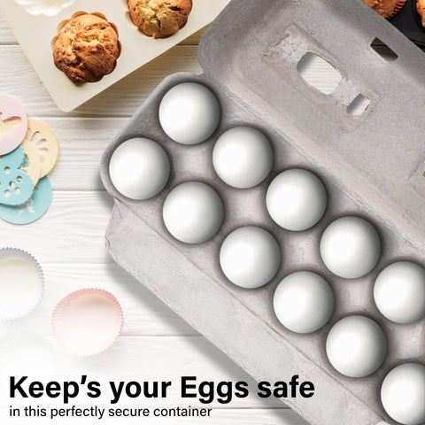 MT Products blank natural pulp egg carton logo area, room to stamp brand for customization.