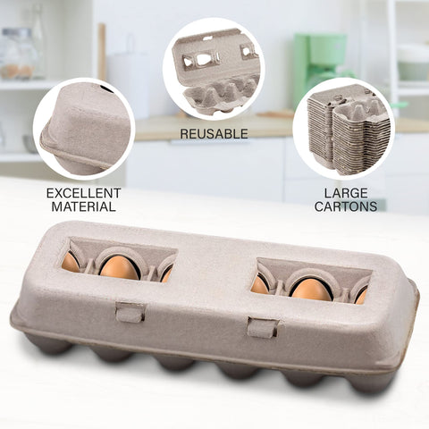 MT Products blank egg carton stacked for space-saving storage