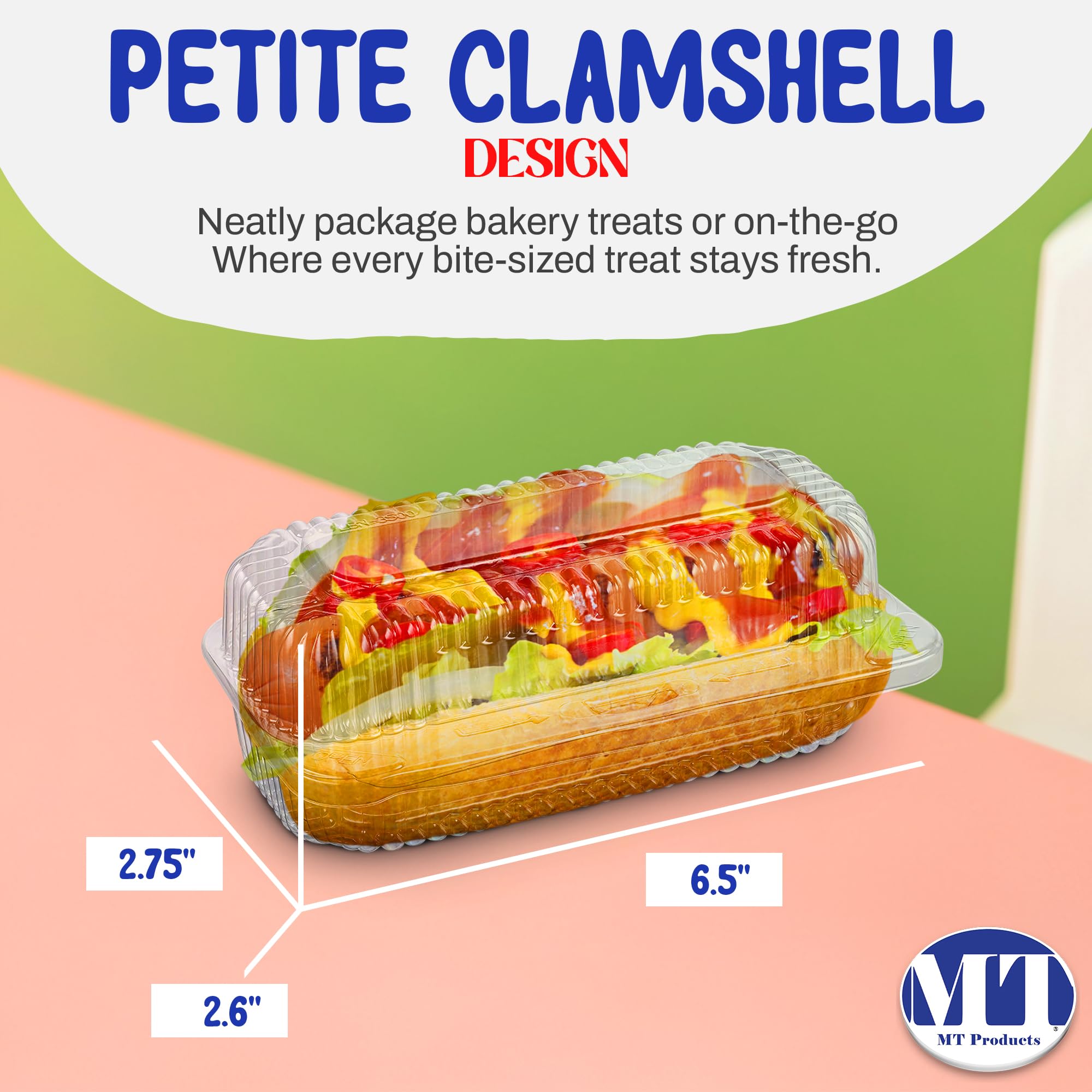 MT Products hinged clamshell container opens smoothly for easy packing and display