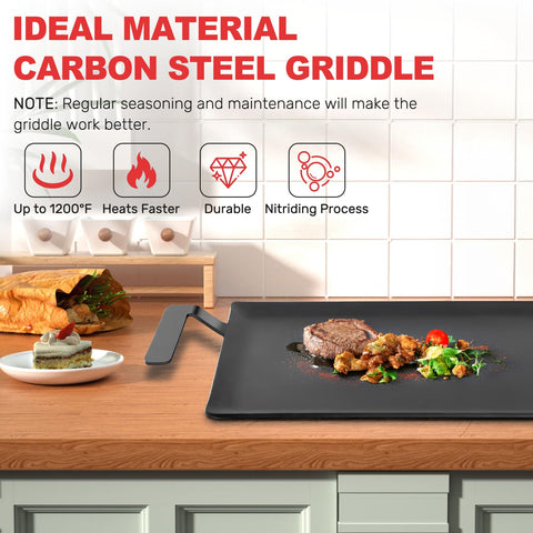 MTAEI griddle for induction delivers reliable heat distribution during cooking
