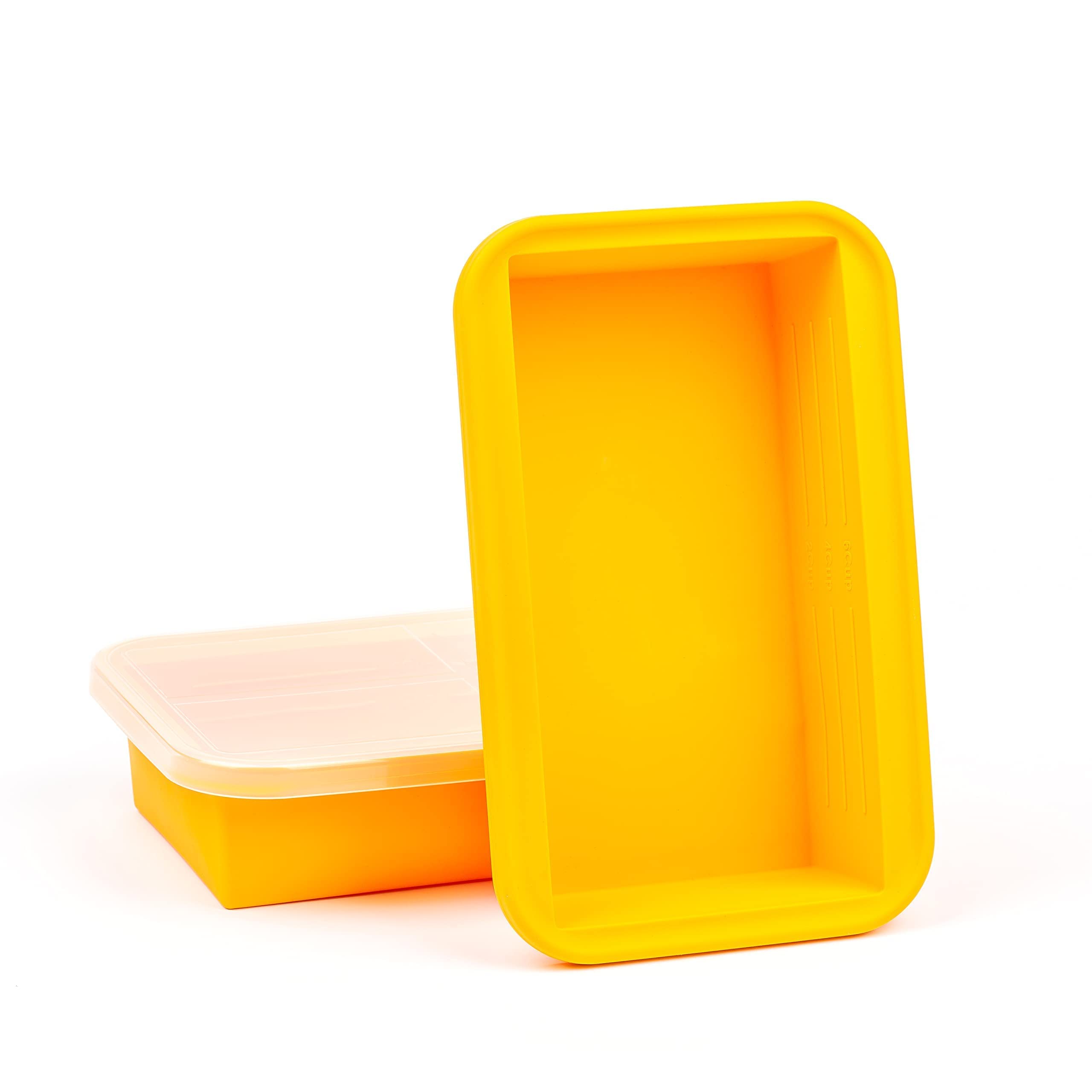 MT.BAY two-pack large silicone freezer containers with six cups keep leftovers organized.