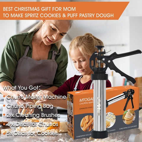 MTOGALT Churro Set piping tip for direct biscuit piping onto trays.