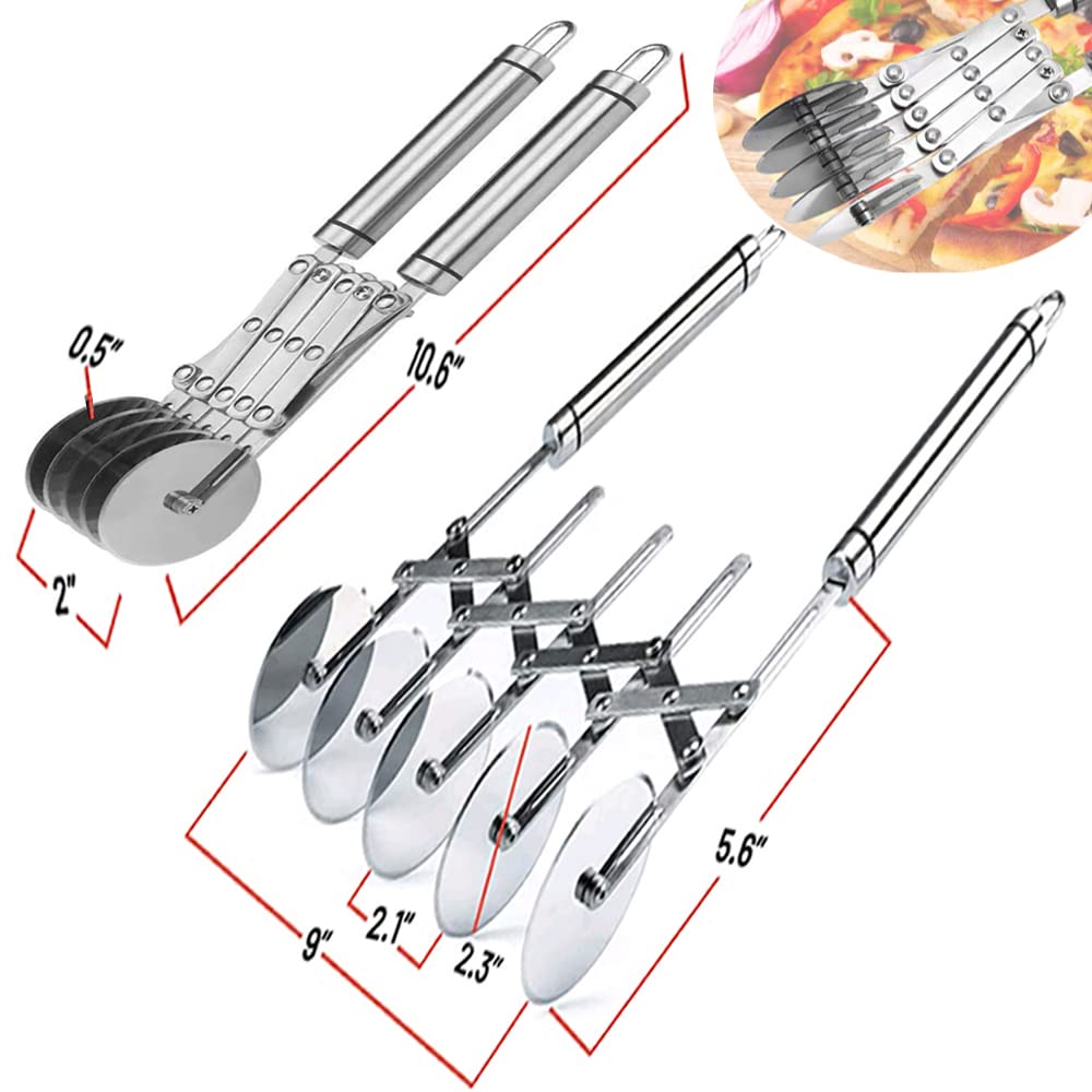 MTOMDY 5-wheel dough cutter in action shows even dough portions.