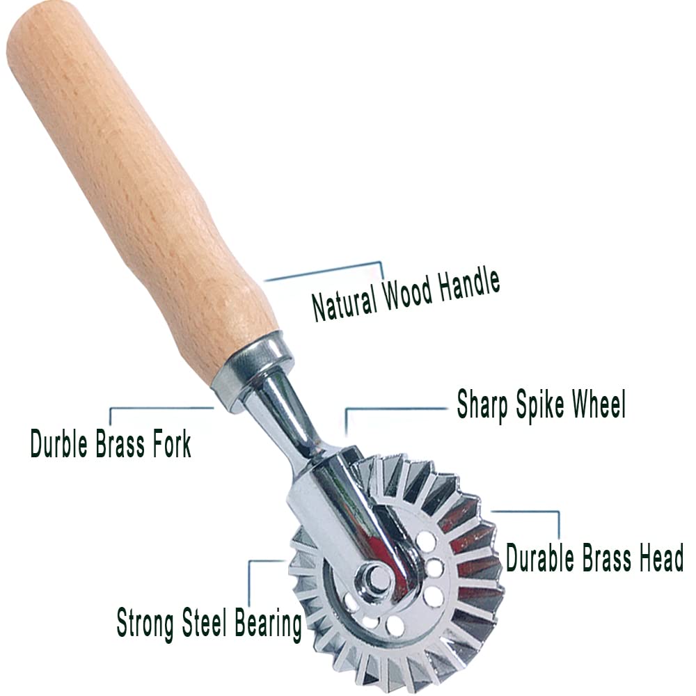 MTOMDY pastry wheel with fluted edges for decorative cookies and ravioli