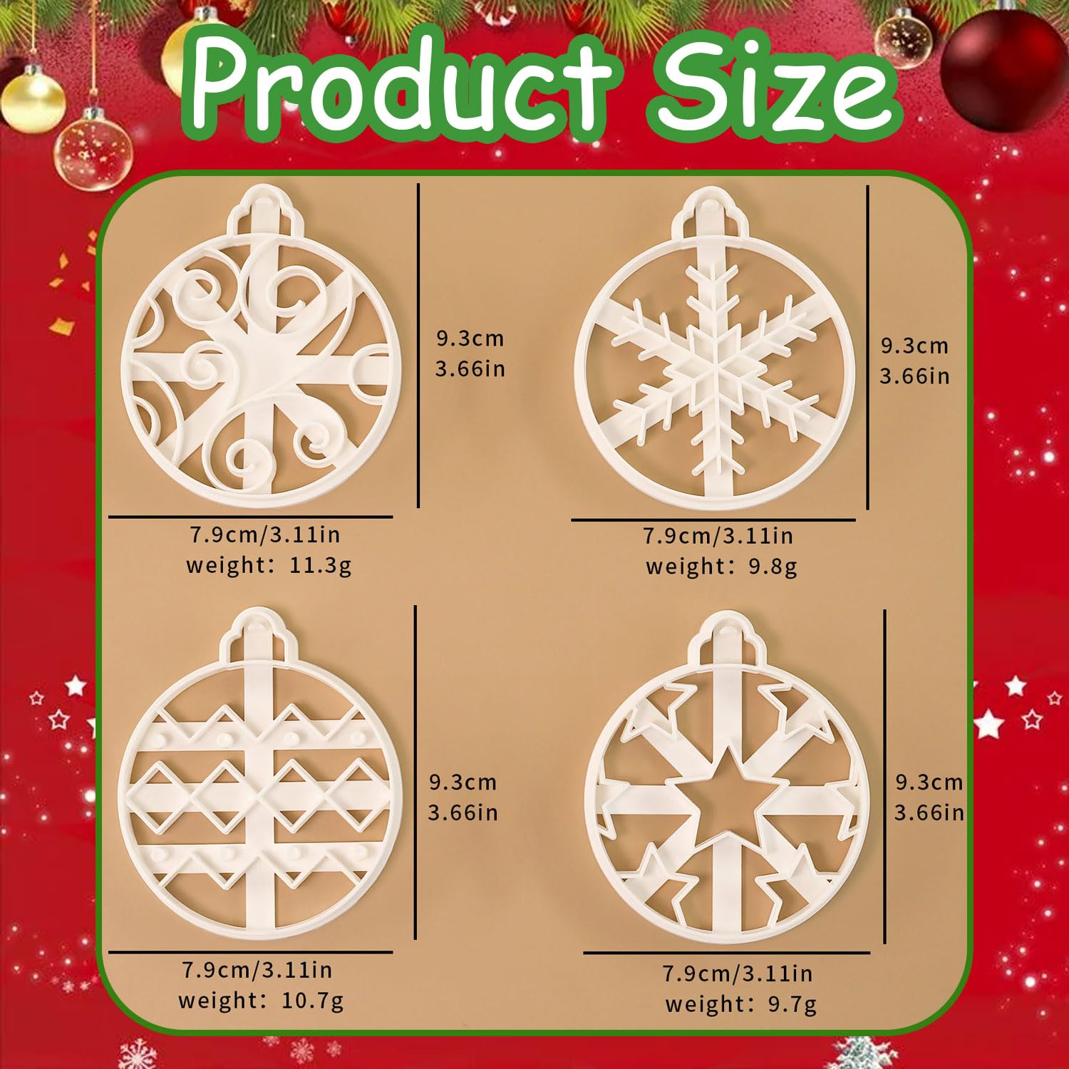 Mtruil large 3D ball cutters shown with dough on a tray for coordinated shapes.