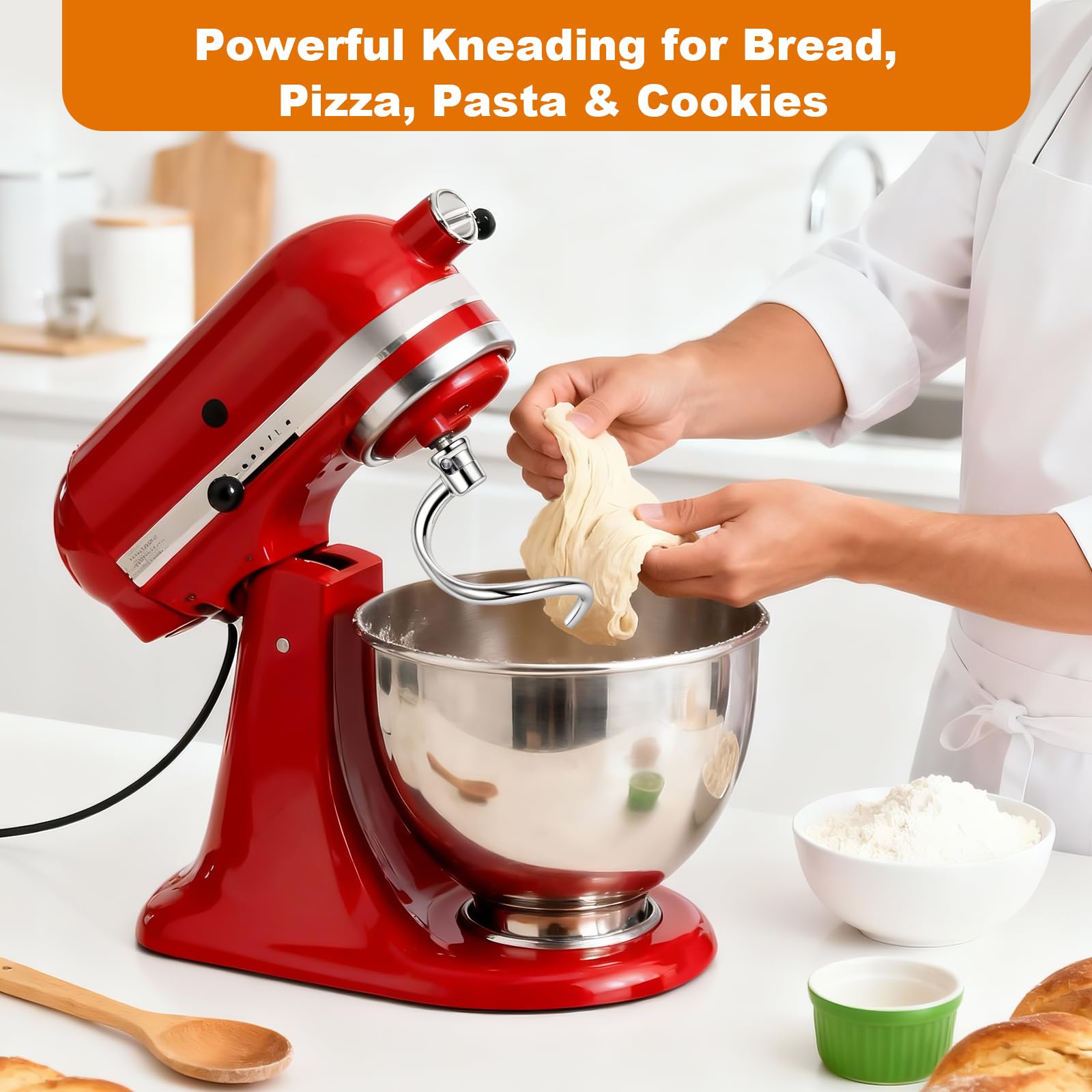 Mttobo ideal for bread, pizza, pasta, and cookies dough batches.