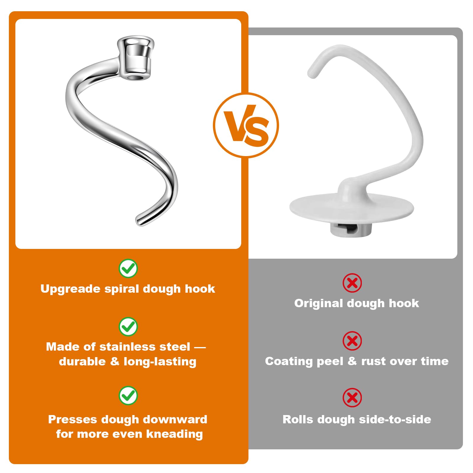 Mttobo dishwasher-safe dough hook cleans quickly after baking.