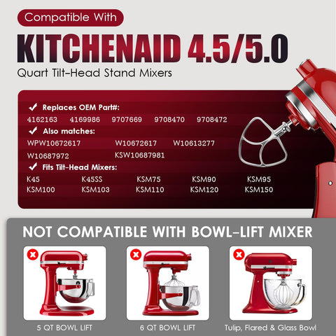 Mttobo paddle attachment replacement in stainless steel for easy, thorough mixing.