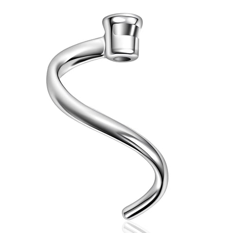 Mttobo spiral dough hook delivers downward pressure for even kneading on KitchenAid tilt-head mixers.