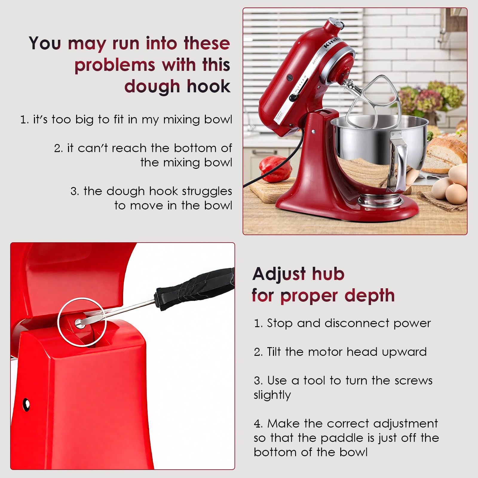 Mttobo stainless beater compatible with 4.5-qt tilt-head KitchenAid mixers.