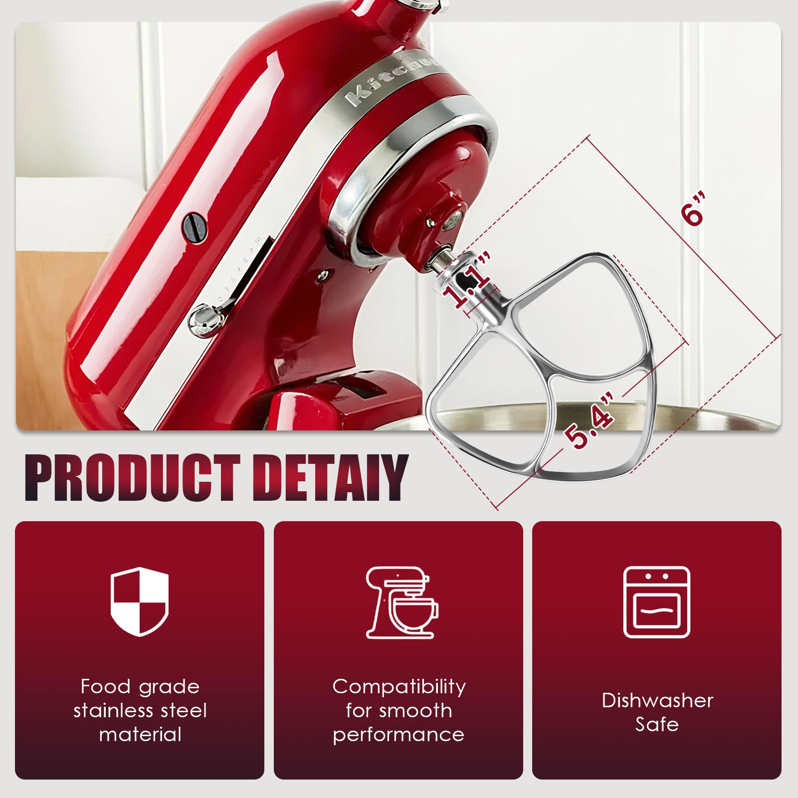 Mttobo thinner profile beater reduces sticking for faster mixing.
