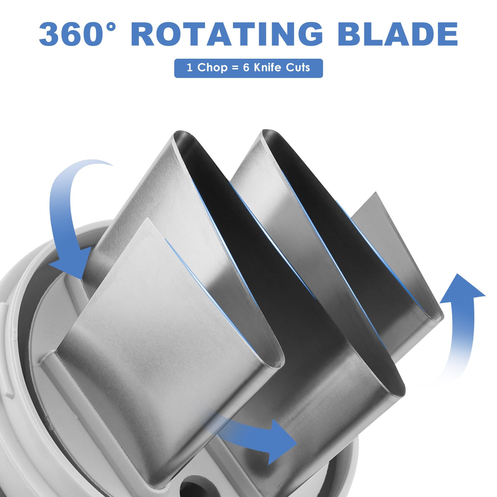 Mttobo chopper with W-blade close-up highlights efficient cutting and wide coverage.