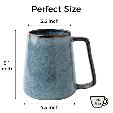 Mualuwi 24oz mug side view, comfortable grip for long sipping.