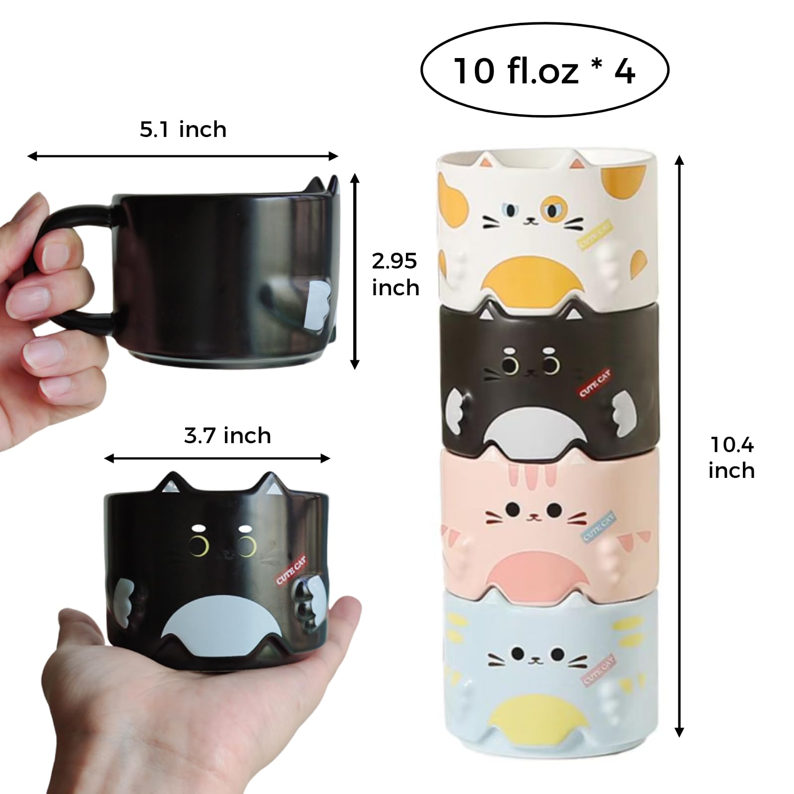 Mualuwi mugs display varied cat illustrations to reflect different moods