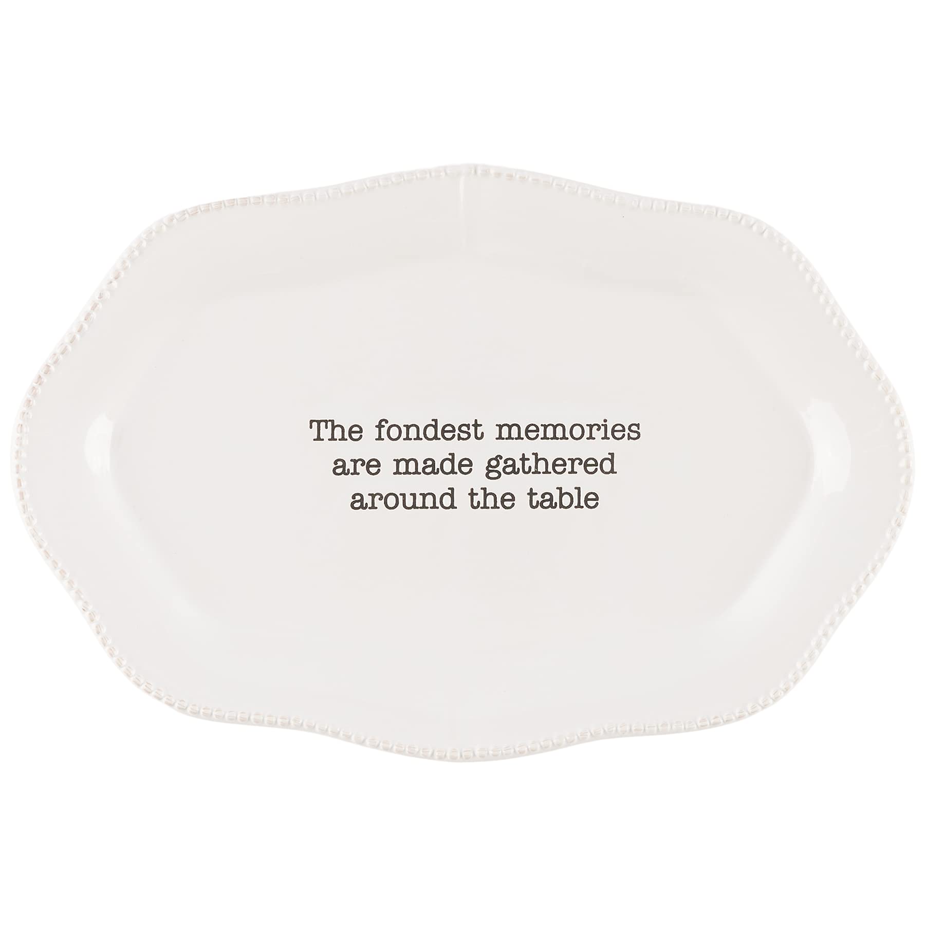 Mud Pie Memories Platter features a debossed surface for subtle messaging.