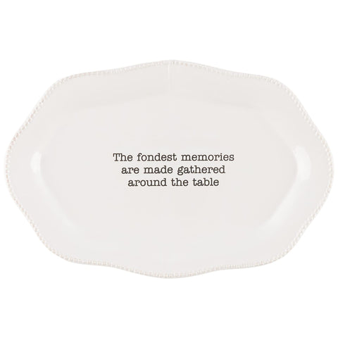 Mud Pie Memories Platter features a debossed surface for subtle messaging.