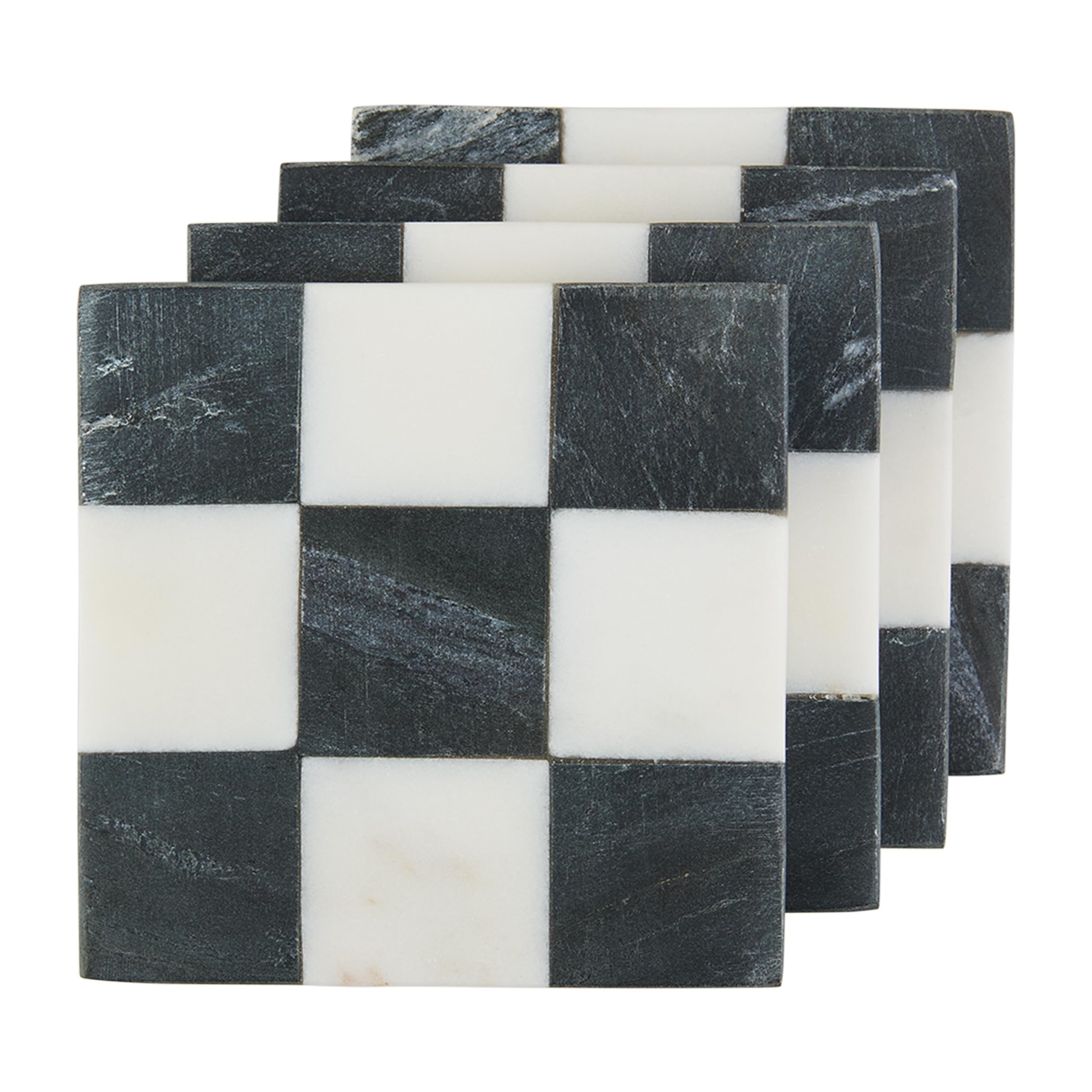 Mud Pie Square Checkered Coaster 4x4 protects surfaces from moisture and elevates table decor