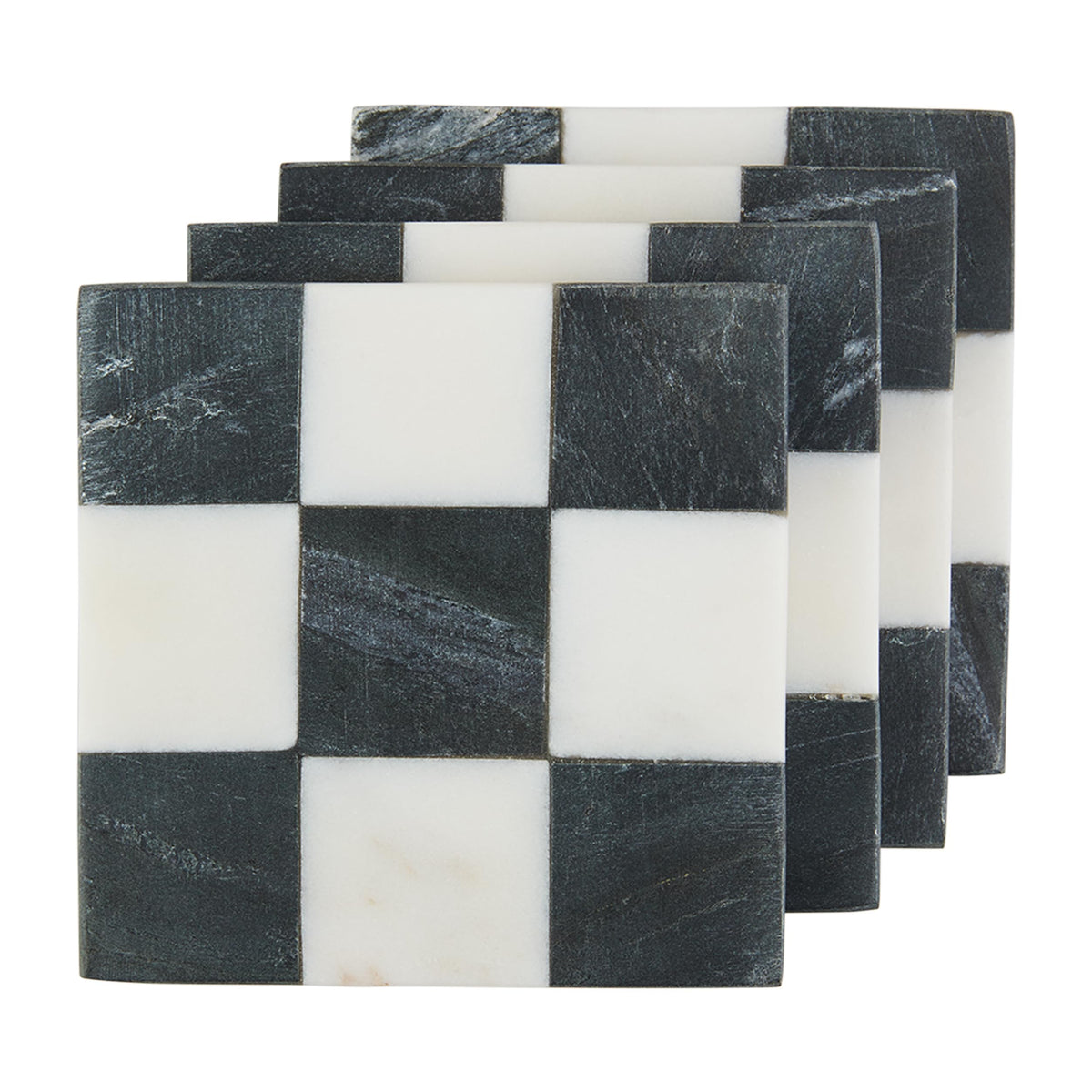 Mud Pie Square Checkered Coaster 4x4 protects surfaces from moisture and elevates table decor