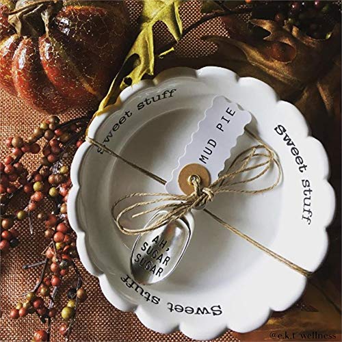 Mud Pie Sweet Stuff shows scalloped edges for delicate tabletop appeal.