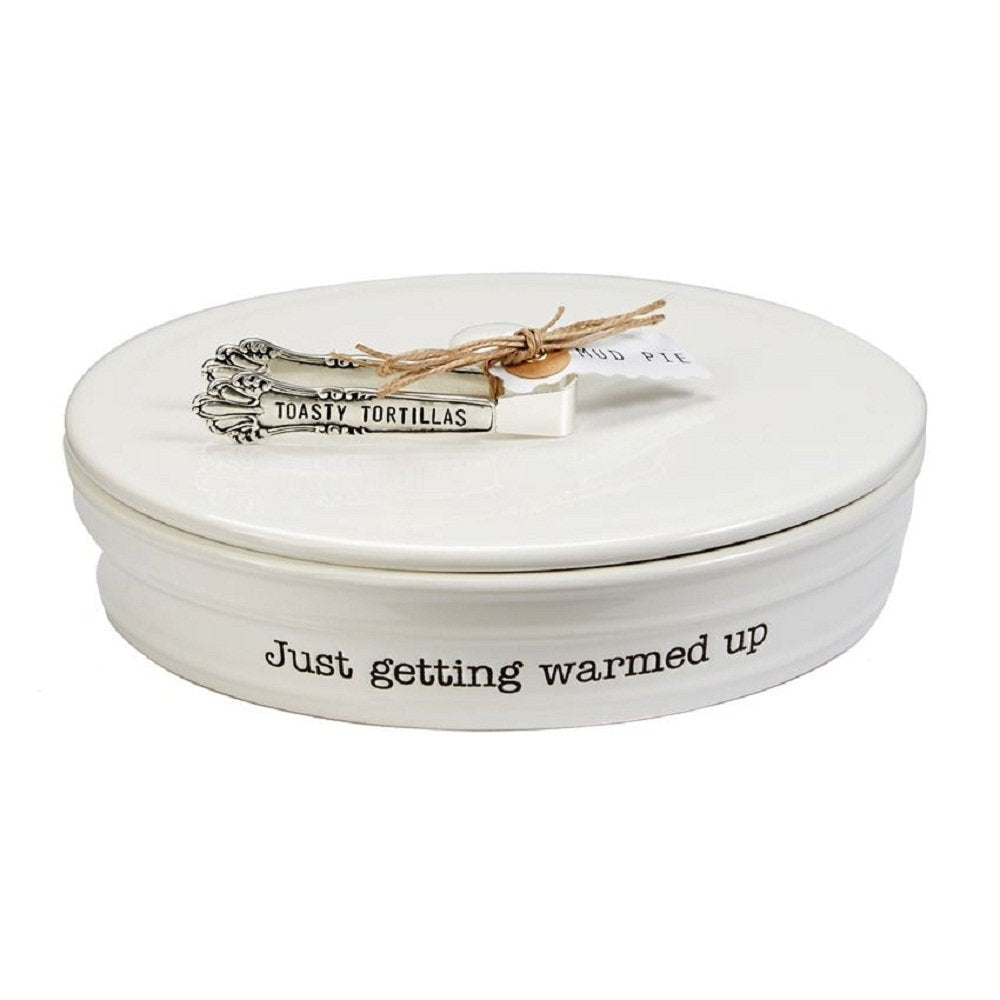 Mud Pie vintage-style stamped silverplate tongs for coordinated serving.