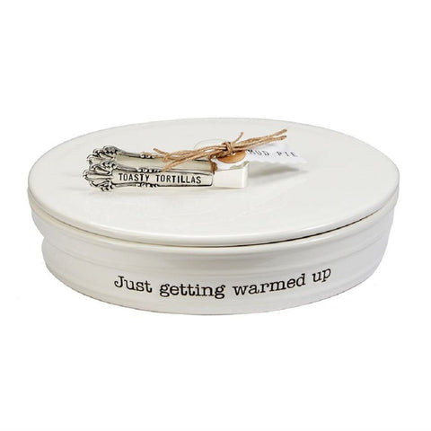Mud Pie vintage-style stamped silverplate tongs for coordinated serving.