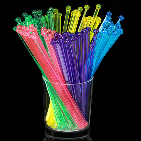 Mudder cocktail stirrer 7inch round-top crystal for stirring and garnish retention.