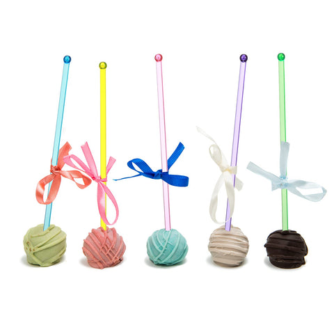 Mudder disposable stir sticks 7inch round-top crystal adds quick cleanup and style.