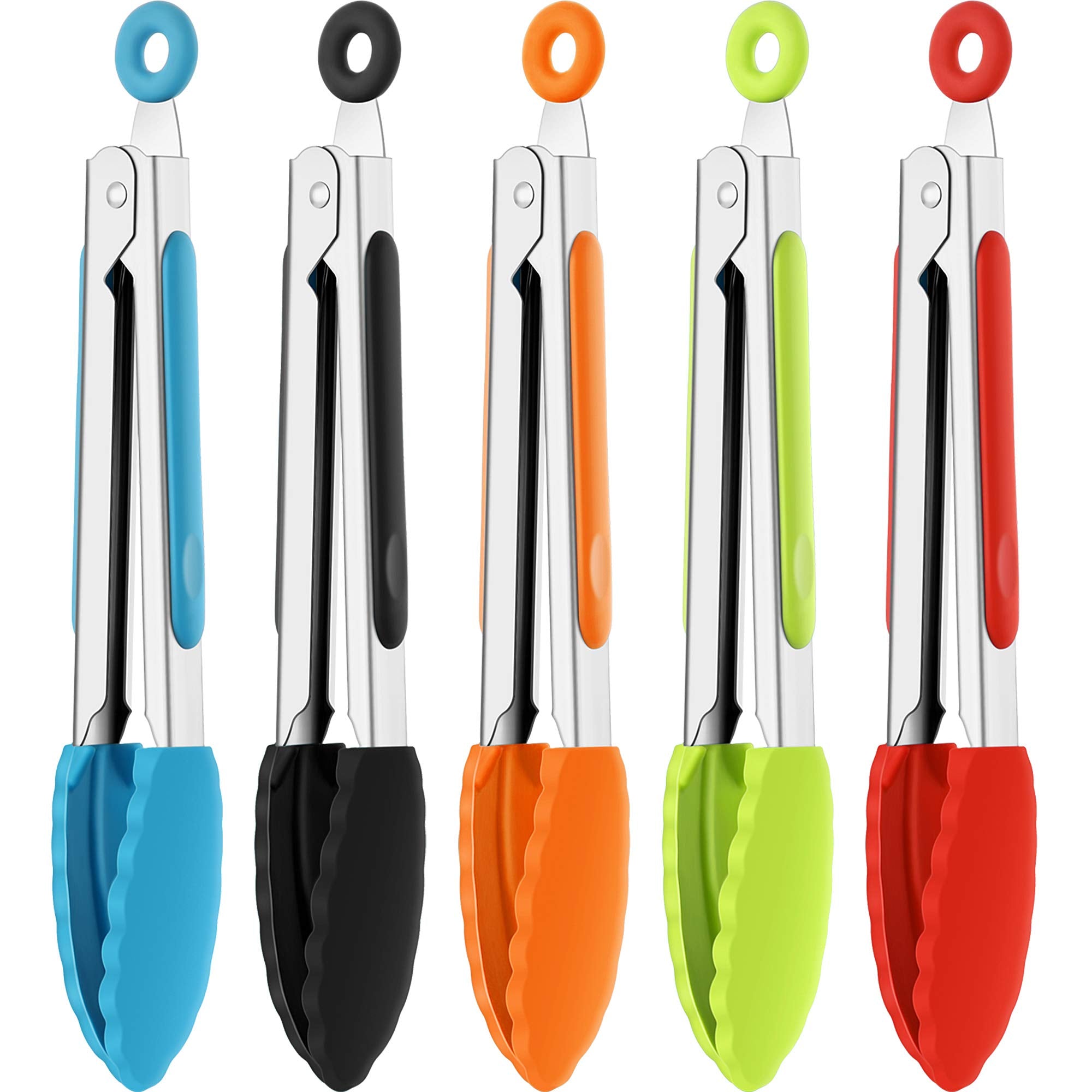Mudder mini silicone kitchen tongs with red grip for precise serving and grip control.