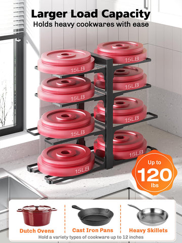MUDEELA heavy-duty construction supports robust pans with balanced, secure stacking.