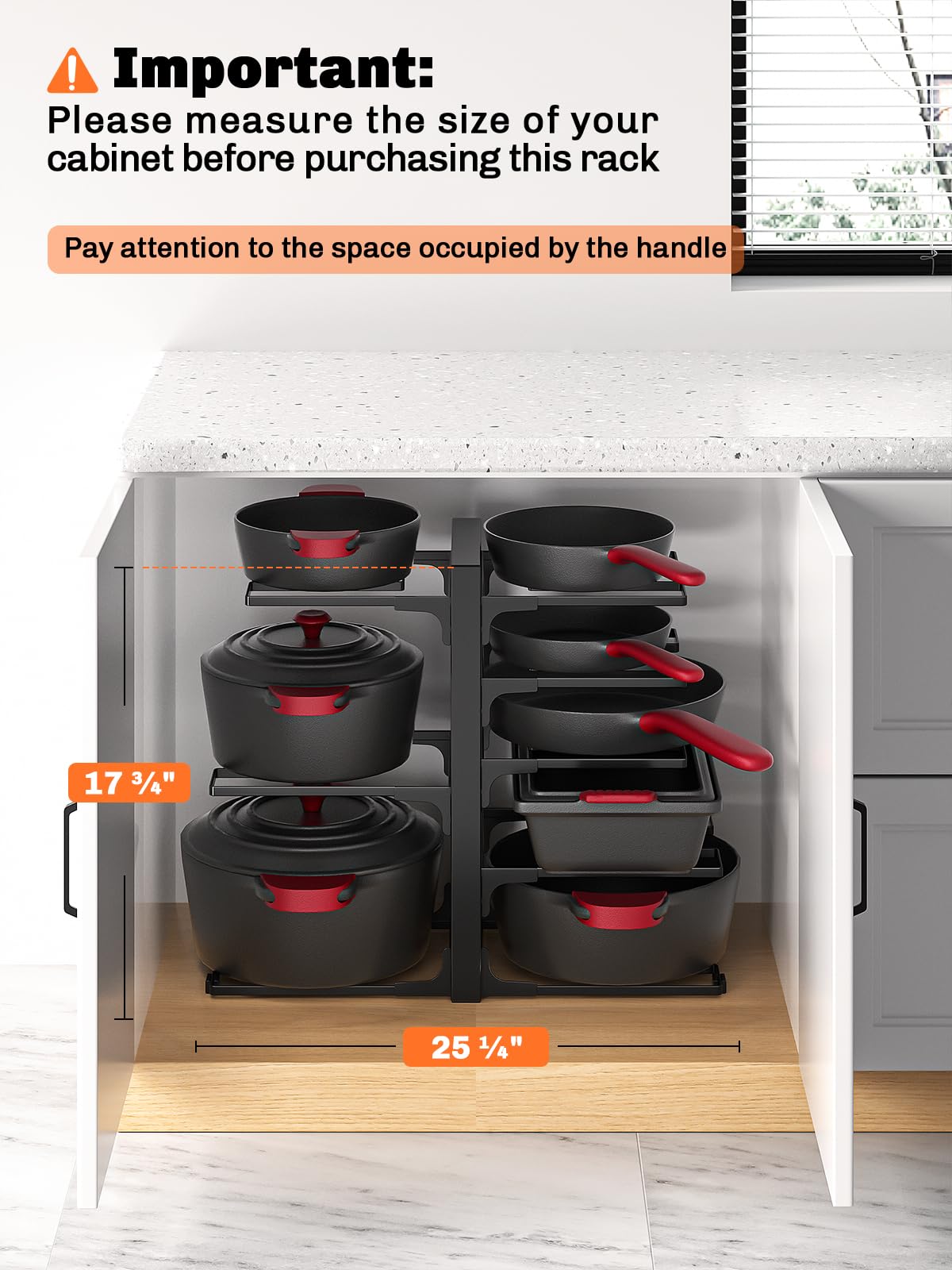 MUDEELA under-cabinet view inside cabinet highlights space-saving organization and clutter reduction.