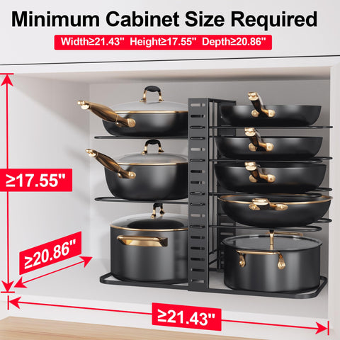 MUDEELA adjustable dividers maximize pot fit across different sizes.