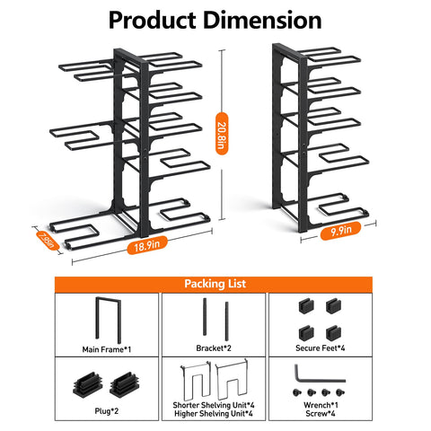 MUDEELA big stockpots fit comfortably in adjustable tiers for easy access.